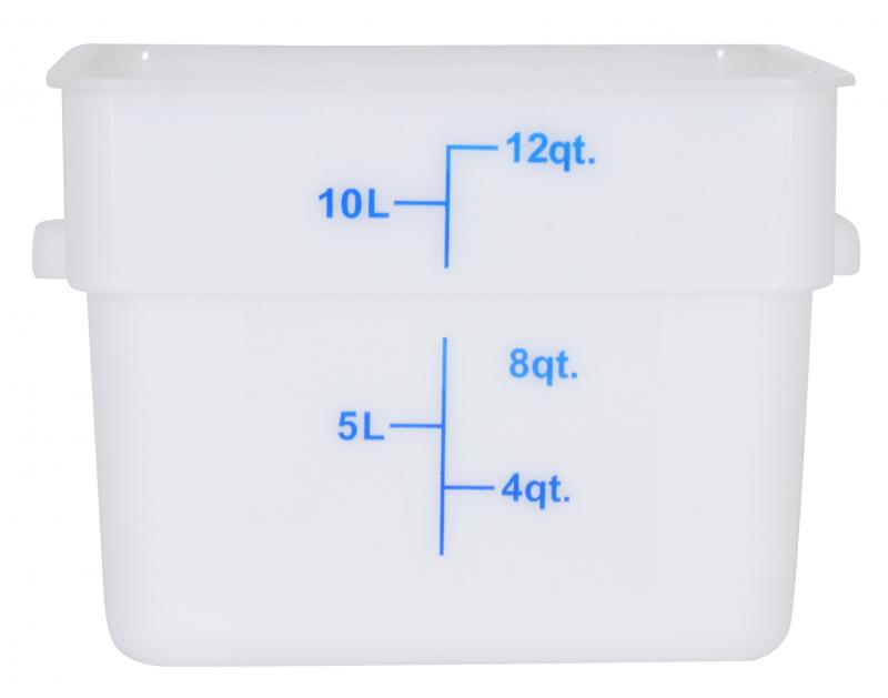 12 QT Polypropylene White Square Food Storage Container